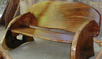 Wood carving of a bench in Costa Rica